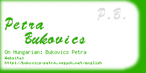 petra bukovics business card